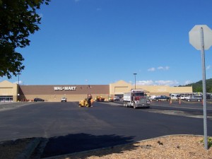 Walmart parking lot paving and milling